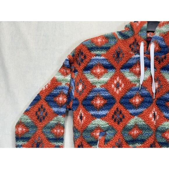 Rock And Roll Denim Pullover Hoodie Aztec Print All Over Women’s Medium - Picture 3 of 16